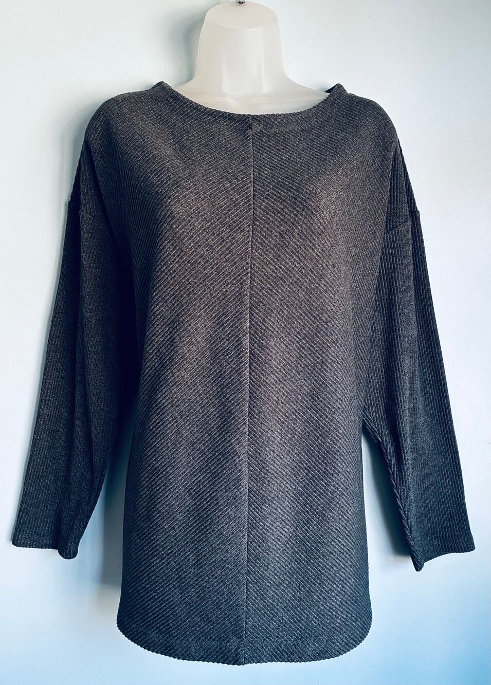 Ava & Viv Gray Sweater Ribbed Like XL